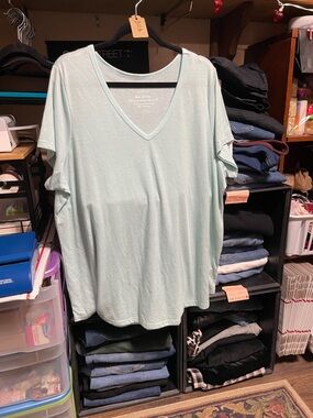 #311a size 3 torrid classic fit Light Mint V-Neck Women's Top